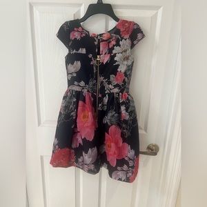 FANCY BLACK ZOE LTD PRINT GIRL'S DRESS